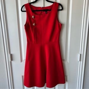 Red Jessica Simpson Buckle A-Line Dress